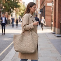 Sac fourre-tout personnalisé en néoprène tissé avec porte-monnaie, sac à bandoulière tissé à la main pour le quotidien, grand sac de travail, de shopping et de voyage pour femmes