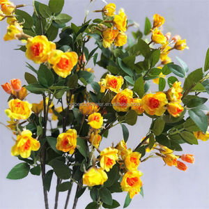 C168 Vente en gros de bouquets de fleurs artificielles en soie multi-têtes, <span class=keywords><strong>mini</strong></span> roses blanches pour centres de table de mariage, vases et décorations de table - Product Image 3