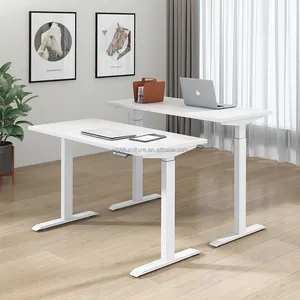 Modern Mesa Escritorio Elevable Manufacturer Custom Electric Wood Work 4 Leg Height Adjustable Office Table Standing Desk