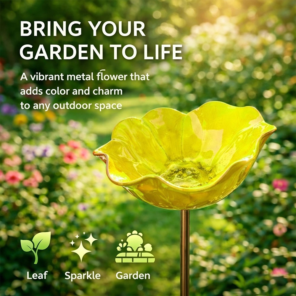 Étiquette à insérer fleur jaune-diamètre 15 cm