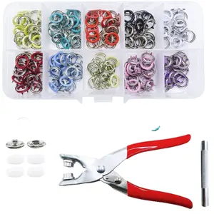 9.5mm snap pliers stainless steel Snap Fasteners Hollow and Solid Metal for clothes manual repair Prong Snap pliers kit