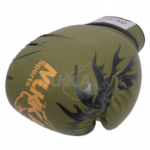 <b>Best</b> Leather MMA Boxing Gloves Olive Color Customizable High Quality Professional Training and Sparring Gloves - Product Image 1