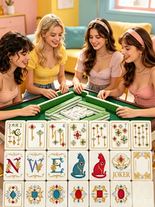 Luxury Custom American <b>Mahjong</b> <b>Set</b>, Premium Acrylic Tiles, Wear-resistant Drop-proof Smooth Art Noble Portable US Mah Jong Game - Product Image 1