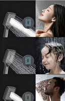 Ensemble de douche de luxe moderne avec logo personnalisé, corps en laiton, 4 fonctions, jet pluie, injection d'air, bouton piano et jet corporel numérique
