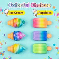 Jouets Squishies en PU à remontée lente, doux, Kawaii, en forme de bâtonnets glacés et de crèmes glacées, pour enfants, anti-stress