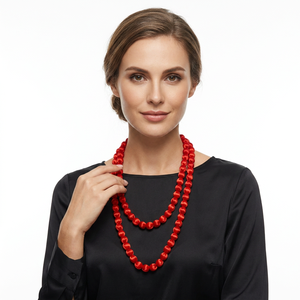 Collar con Borlas Doradas Hechas a Mano, Estilo Bohemio, Cuentas de Tela de Colores, Cadena de Eslabones, Diseño Único y Ecológico - Product Image 2