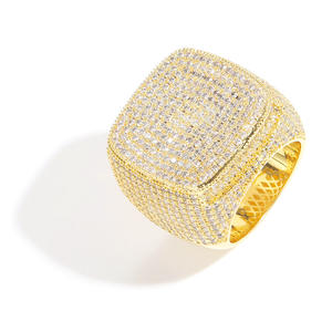 5A Zircon Hip Hop Chanteur Anneau Bijoux De Mode Plein Diamant Carré Hip-Hop Anneau - Product Image 1