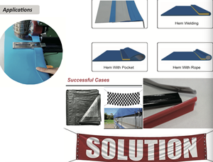 Tetto camion Flex banner stampa in PVC materiale grafico montaggio su tavolo saldatura giunzione pieghevole macchina per aggraffatura - Product Image 2