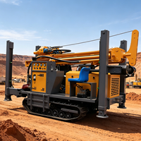 Foreuse mobile sur chenilles entièrement hydraulique diesel pour puits d'eau, 350 m, forage DTH de 350 mm, portable pour l'agriculture et le forage profond dans roche dure