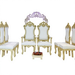 Antique Rajasthani Style <b>Wedding</b> Mandap Chairs Traditional Gujarati Sankheda Vivah Chair Set for Hindu <b>Wedding</b> Mandap Australia - Product Image 5