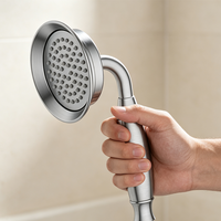 Support mural classique pour douchette avec bras articulé et tuyau de rallonge droit – Ensemble d'accessoires de douche pour salle de bain