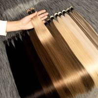 Extensions de cheveux humains Remy en gros pour salon, trame nouée à la main, trame Genius sans couture, double tirage