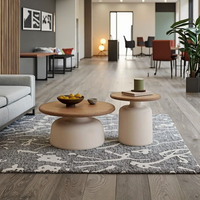 Table basse en forme circulaire avec table d'appoint tendance en bois et métal pour entrée de salon bureau à domicile salle à manger utilisation d'hôtel