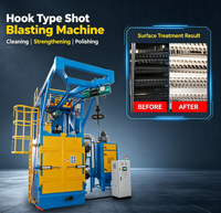 Système de convoyeur de machine de sablage Taisheng 2x7,5 kW avec contrôle PLC pour le nettoyage des composants structurels, efficacité à double crochet