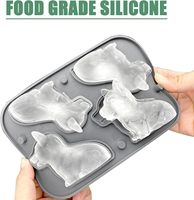 YDS Corgi Dog Silicone Fun Formes 3D Moule à glaçons Plateau à glaçons avec entonnoir pour cocktails, bourbon, brandy, cadeaux de whisky