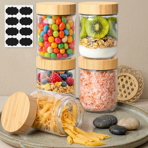 Stoples Kaca JY 16 OZ dengan Tutup Kedap Udara, 6 Buah, Mulut Lebar, Anti Bocor, Aman untuk Mesin Cuci Piring, Wadah Penyimpanan Makanan Portabel - Product Image 1