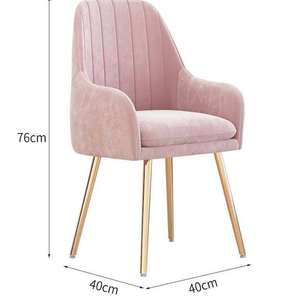 Chaise d'appoint en velours pour salon, chaise de salle à manger, chaise de salon de luxe avec pieds plaqués or, prix abordable - Product Image 2