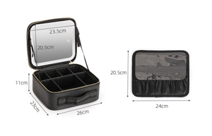 Travel Makeup Bag With LED <strong>Mirror</strong> Cosmetic Case with <strong>Light</strong> <strong>up</strong> <strong>Mirror</strong> Adjustable Dividers with Makeup Brush Holder Storage - Product Image 3