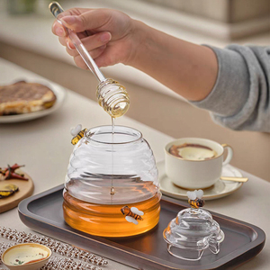 تصميم نحل العسل تزيين من من من صحن من الزجاج البوروسيليكات مع مغسلة - Product Image 5