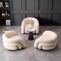 Fauteuil simple de style nordique, luxe léger, moderne, en tissu, pour salon, réception d'invités, négociation