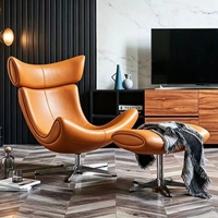 360 °   Fauteuil pivotant en cuir Napa avec repose-pieds, 130 °   Fauteuil inclinable ergonomique pour salon et chambre à coucher