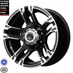 Rines de Aleación para Automóvil de 15 16 17 <span class=keywords><strong>18</strong></span> Pulgadas, 5 6 10 12 Agujeros, Diseño Cóncavo Negro, Rines Fundidos al por Mayor para SUV 4x4 - Product Image 1