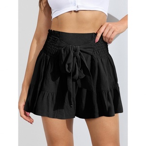 Pantalones Cortos de Mujer con Volantes y Tirantes, de Pierna Ancha, Estilo Casual y Versátil, de Alta Calidad, OEM Personalizado al por Mayor - Product Image 3