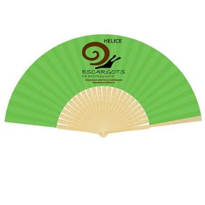 Promotional Bamboo Paper Fabric Custom Printed Folding <b>Hand</b> <b>Fan</b> - Product Image 4