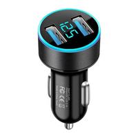 Pengisi Daya Mobil Adaptor USB Pengisi Daya Laptop Ponsel Pintar Pengisi Daya Laptop USB Ganda dengan Tampilan Digital Voltmeter