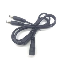 Cables personalizados 2,1X5,5 DC Power Jack Socket Cable de plomo Conductor de cobre Aislamiento de PVC 1 Hembra 2 Cable de alimentación