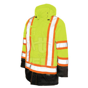เสื้อแจ็กเก็ตนักบิน Hi VIS สำหรับผู้ชาย, เสื้อแจ็กเก็ตนิรภัยสำหรับทำงานทำงานสะท้อนแสงสองสีระบายอากาศได้ดี - Product Image 1