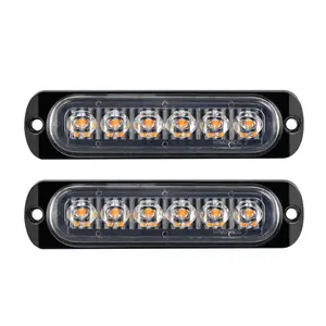 ไฟรถบรรทุก6LED 18โหมดสี่เหลี่ยม18W ไฟแฟลชเตือนอันตราย IP67 1000LM กันน้ำ