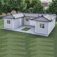 Nouvelle conception de maison préfabriquée en kit, maison conteneur préfabriquée détachable de 20 pieds avec toit en pente pour cour