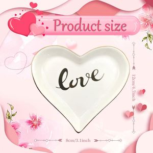 Custom Logo Heart <b>Ring</b> Dish, <b>Ceramic</b> Jewelry Holder Tray, Gift - Product Image 3