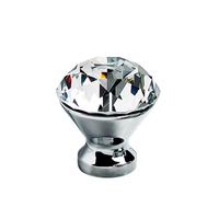 Boutons de commode en verre transparent cristal moderne Offre Spéciale poignées de tiroir en diamant pour armoire atelier salle à manger armoires de cuisine-zinc