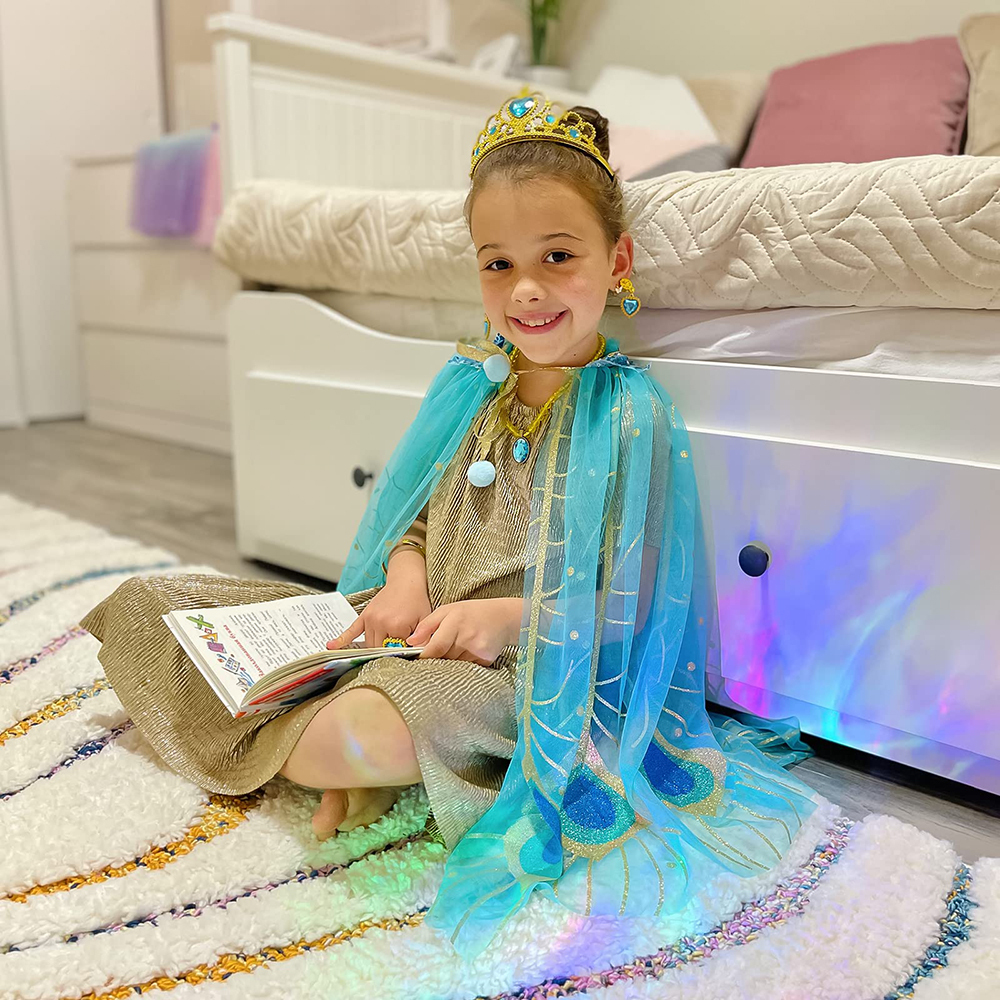 Princesse Habiller fille Vêtements - Costume pour Enfants avec roches, Chaussures, Bijoux, Jouets pour filles âge 3,4,5,6 ans, Chaussures pour Enfants Rolnspiel Geschenkidee für Birthday Noël
