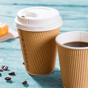 Gobelets à café en papier kraft ondulé isolés, pratiques à utiliser et à installer rapidement, 12 oz (300 ml) - Product Image 2