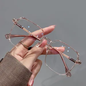 Hersteller Großhandel Design individuelles Logo Anti-Blaulicht-Computer-Brille Brille Brillen transparente Rahmen quadratische Brille