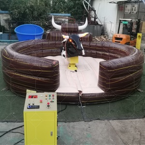 Loco paseo eléctrico Raging Bull inflable mecánico Bull Rodeo con ojos rojos y efecto humo - Product Image 4