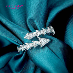 CADERMAY Moissanite Ring S925 Sterling Silver Arrow Shape Pave Setting Unisex Everyday Wear - Product Image 4