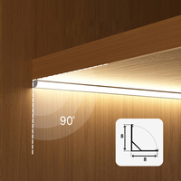 Profil en aluminium LED en forme de V réglable, noir argent, contrôle personnalisé de la longueur du capteur ON/OFF, lumière LED automatique pour les étagères d'affichage