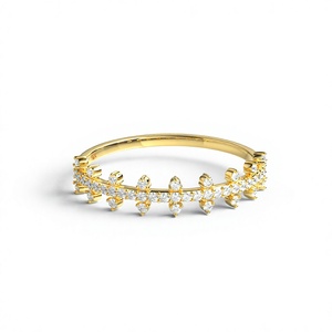 Vintage 18K Gold Plated Tiara <b>Crown</b> Round Cut Diamond <b>Ring</b> For Women Half Eternity <b>Ring</b> Unique Wedding Gift Fine Jewelry - Product Image 1