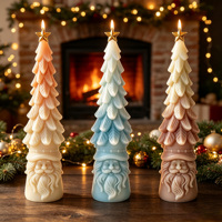 Moule à bougie en silicone Père Noël et sapin de Noël, antiadhésif, facile à démouler, pour bougies parfumées DIY, décoration de table de Noël
