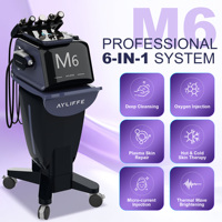 Nouvelle machine de soin de la peau à jet d'oxygène 6 en 1 pour le visage, élimination des pores, dermabrasion, hydrafacials, jet peel
