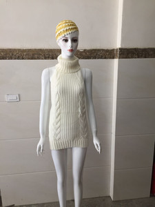 Suéter de punto sexy para mujer 2026, sin espalda, sin mangas, cuello alto, estilo cosplay, vestido suéter. - Product Image 6