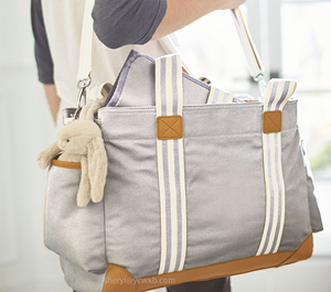Personalizado de lujo de gran capacidad a prueba de agua de viaje durante la noche mamá bolsa de pañales de hospital bolsa de pañales para bebés con correa para el hombro - Product Image 6