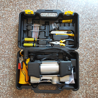 Compresseur d'air multifonction pour roues de voiture, pompe à air de gonflage de pneus, kit de boîte à outils avec lumière LED