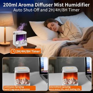 USB Desktop <b>Humidifier</b> Flame Effect <b>Mist</b> Diffuser with Galaxy Light for Home Bedroom - Product Image 3