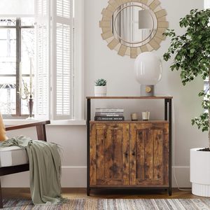 <span class=keywords><strong>Meuble</strong></span> de rangement pour salon en bois d'ingénierie avec étagères réglables et acier inoxydable, mobilier de maison - Product Image 5