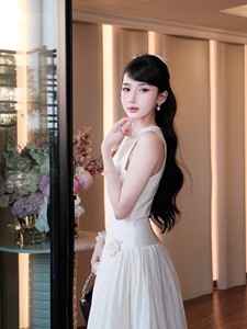 White Dress With Ruffled Ruffles And Flowers 100% Polyester (<b>Skirt</b> & Mesh) + 65% Polyester 35% Rayon (Bodice) - Product Image 5